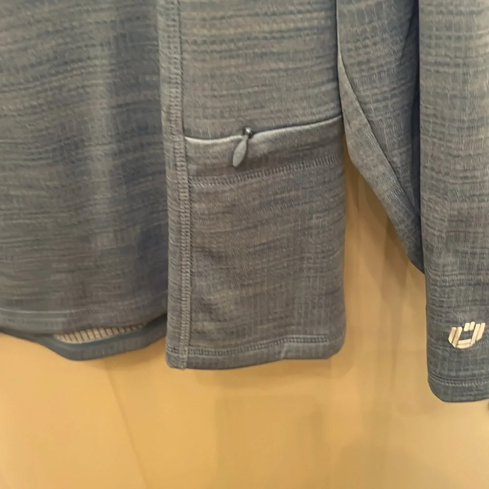 IBKUL quarter zip.  Size XXL.  Light blue heather. - Picture 3 of 4